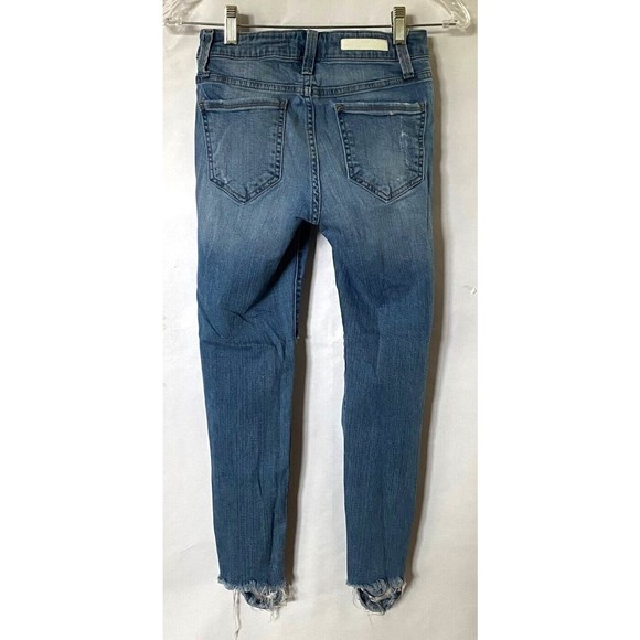 Cello Jeans Womens Junior Size 3 Blue Medium Wash Distressed Skinny Stretch - Picture 9 of 16